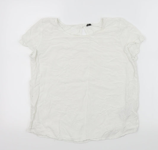 Womens UK Size 10 Only White Basic T-Shirt