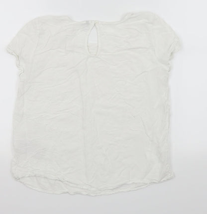 Womens UK Size 10 Only White Basic T-Shirt