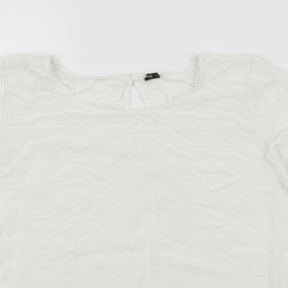 Womens UK Size 10 Only White Basic T-Shirt