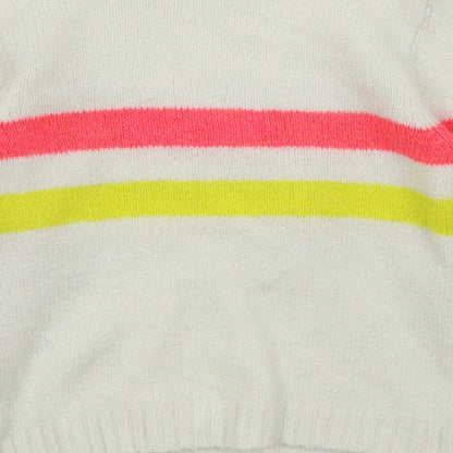 M&Co Girls White Striped  Pullover Jumper Size 3-4 Years