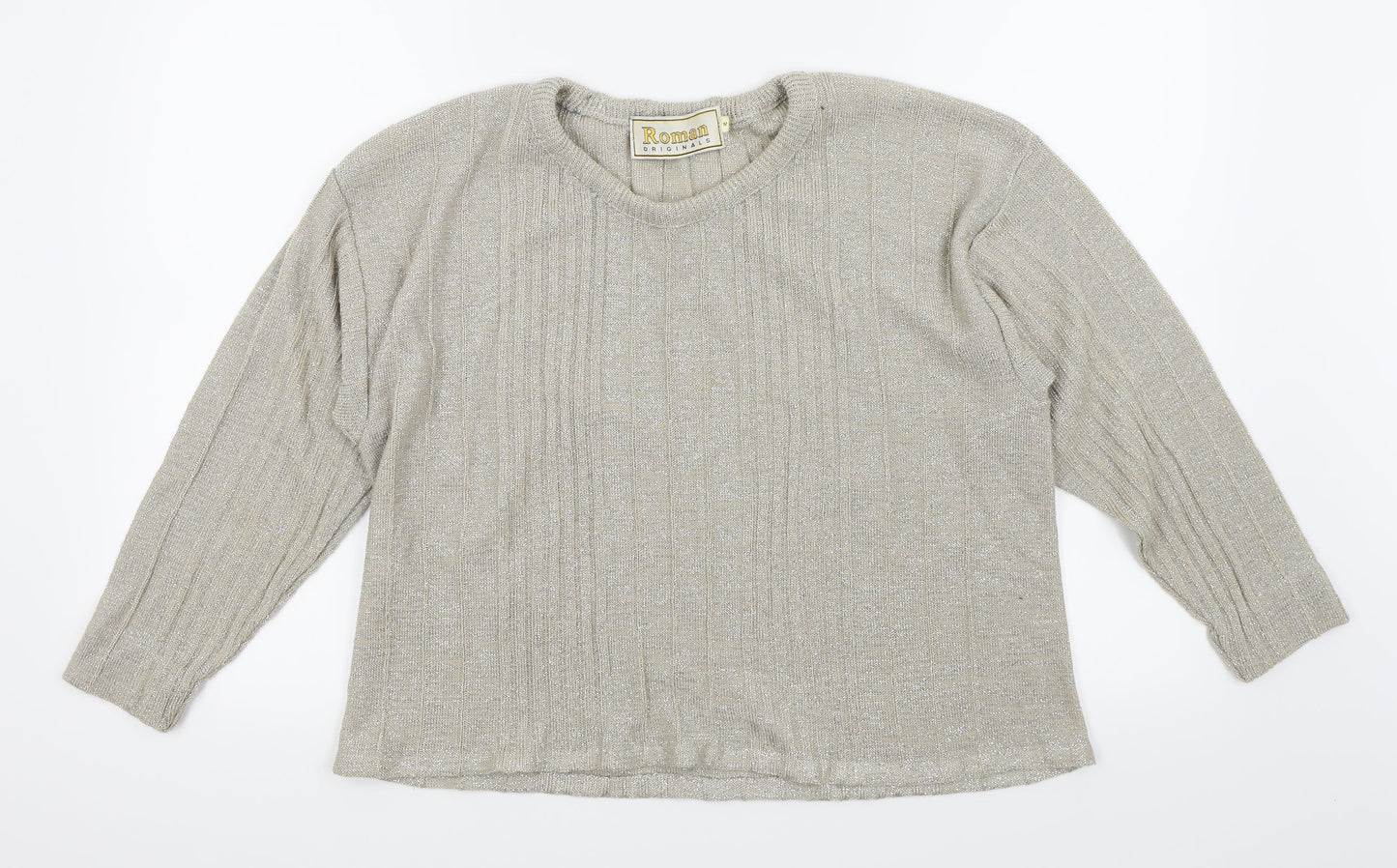 Womens UK Size M Roman Originals Gold Basic T-Shirt