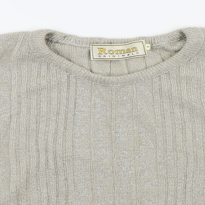 Womens UK Size M Roman Originals Gold Basic T-Shirt