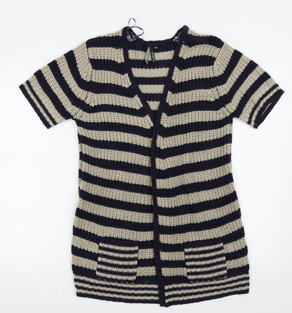 intuition Womens Beige Striped  Cardigan Jumper Size M
