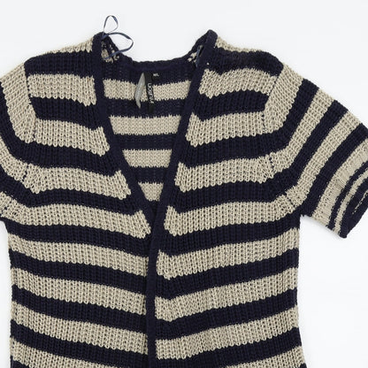 intuition Womens Beige Striped  Cardigan Jumper Size M