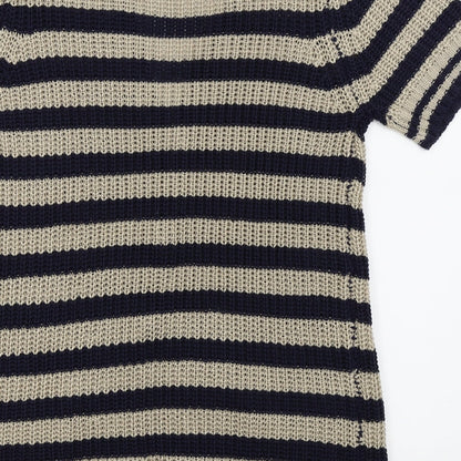 intuition Womens Beige Striped  Cardigan Jumper Size M