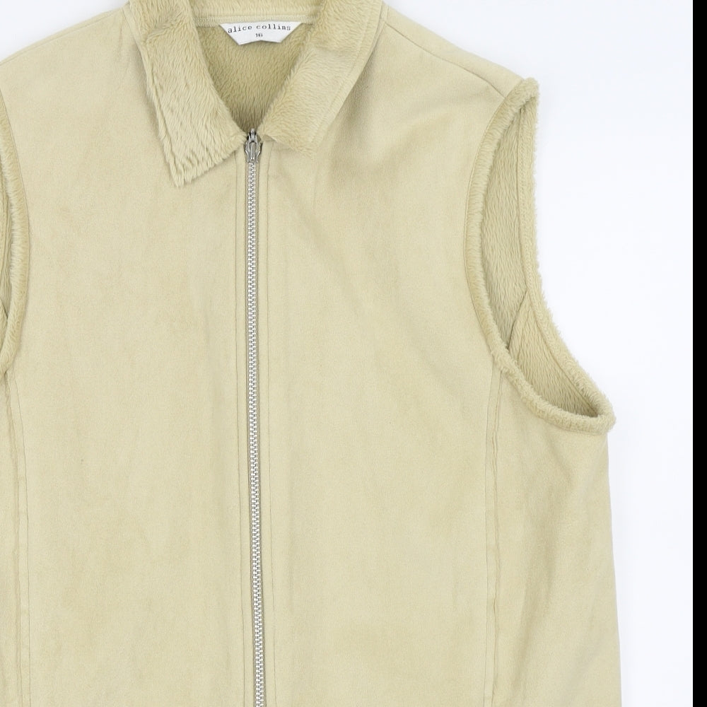 Womens UK Size 16 Alice Collins Beige Gilet