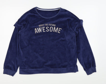 M&s Girls Blue   Pullover Jumper Size 14-15 Years