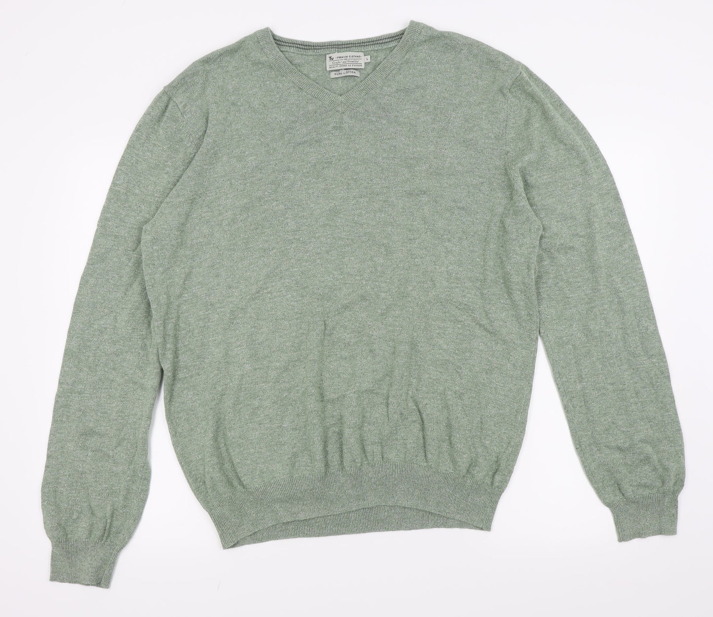 TU Mens Green   Pullover Jumper Size L