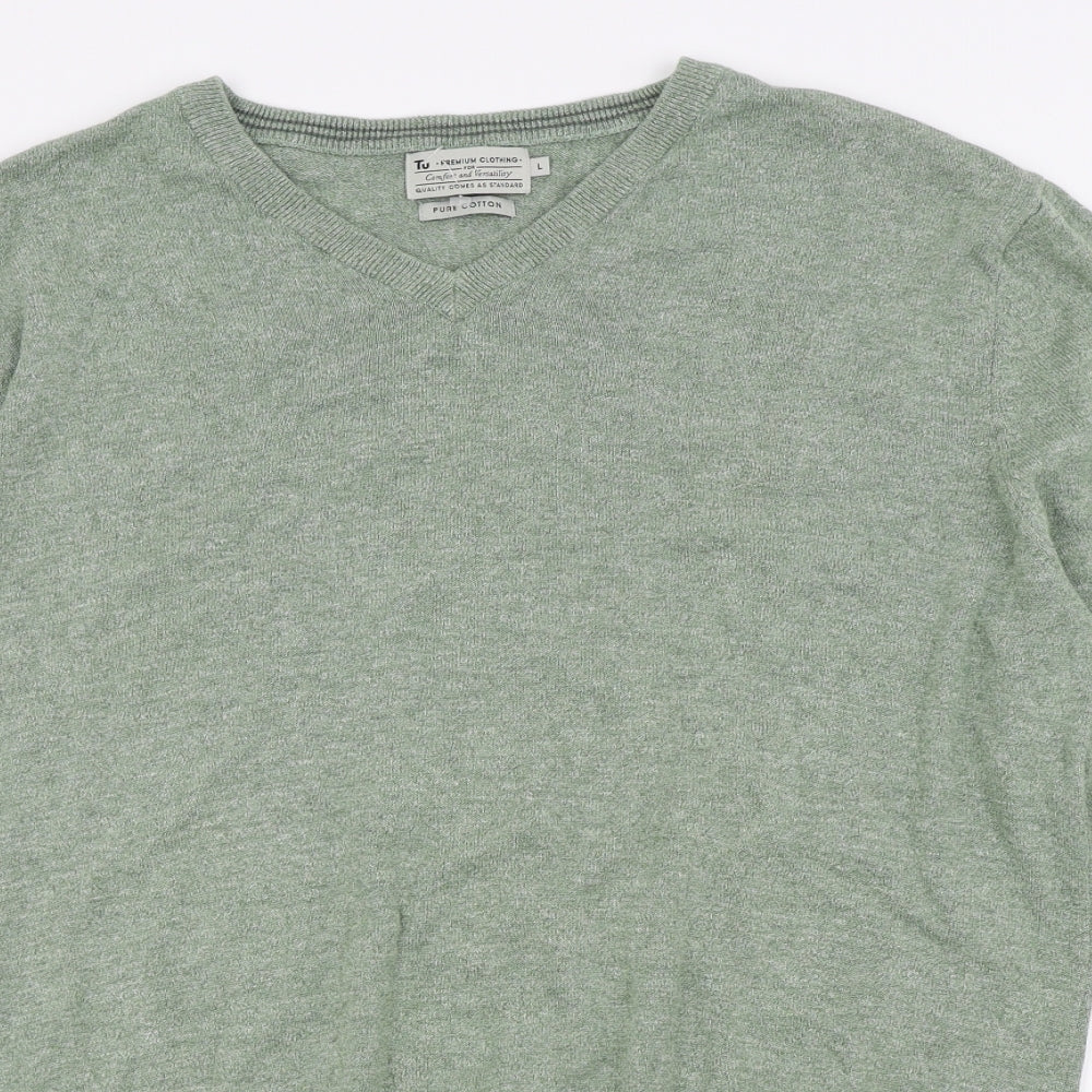 TU Mens Green   Pullover Jumper Size L