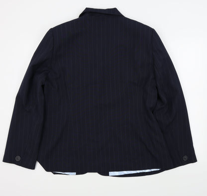 Bonmarche Womens Blue Pinstripe  Jacket Blazer Size 20
