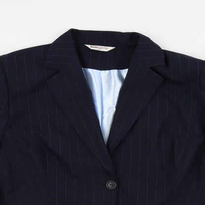 Bonmarche Womens Blue Pinstripe  Jacket Blazer Size 20