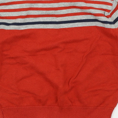 Asda George Boys Red Striped  Pullover Jumper Size 3-4 Years