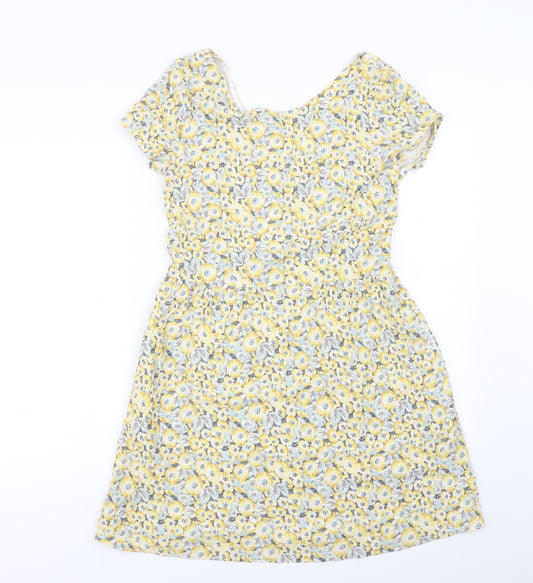 NEXT  Womens Yellow Floral  A-Line  Size 12