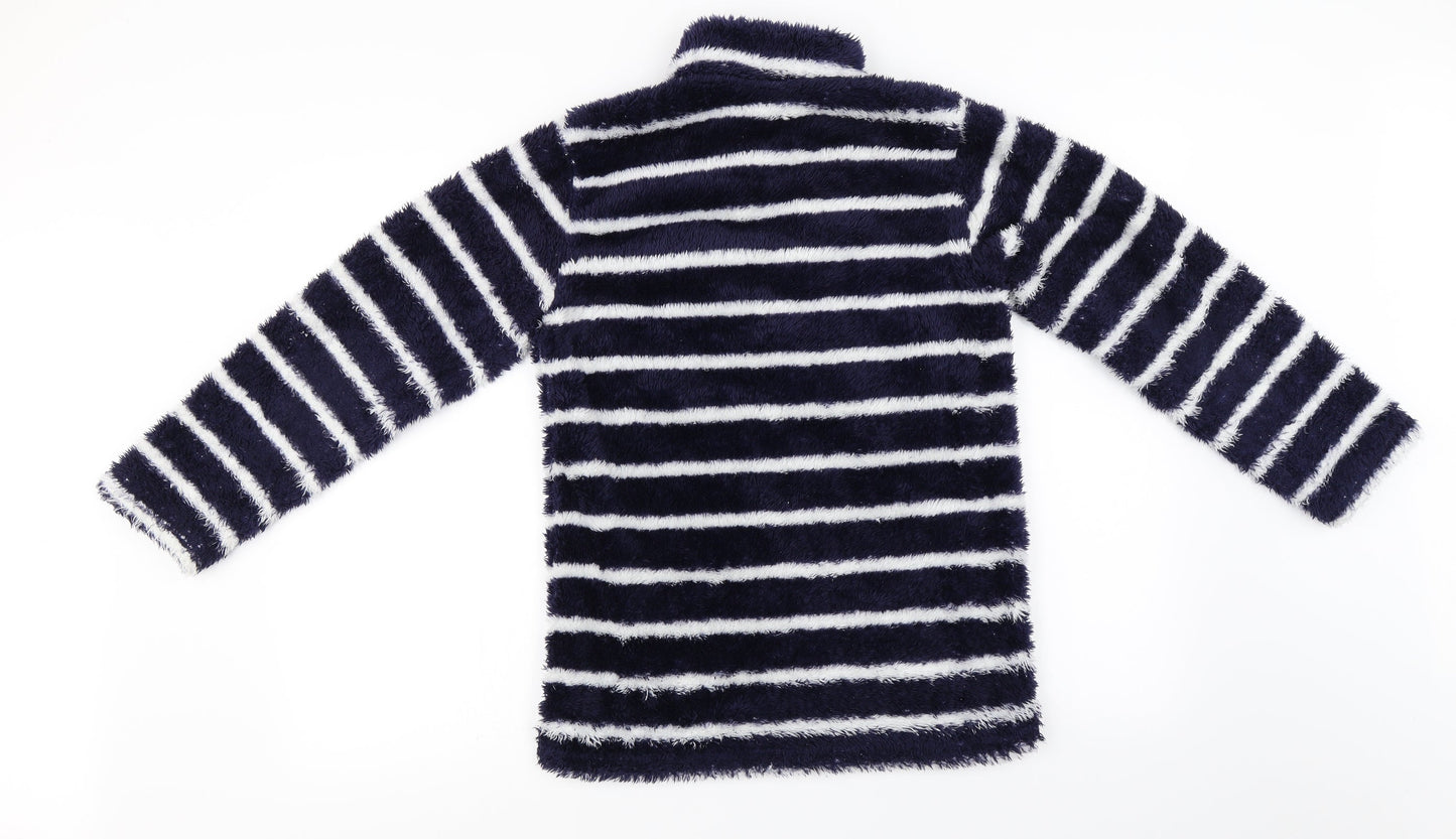 L&D Girls Blue Striped  Henley Sweatshirt Size 12-13 Years