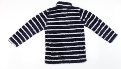 L&D Girls Blue Striped  Henley Sweatshirt Size 12-13 Years