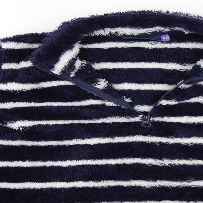 L&D Girls Blue Striped  Henley Sweatshirt Size 12-13 Years