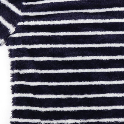 L&D Girls Blue Striped  Henley Sweatshirt Size 12-13 Years