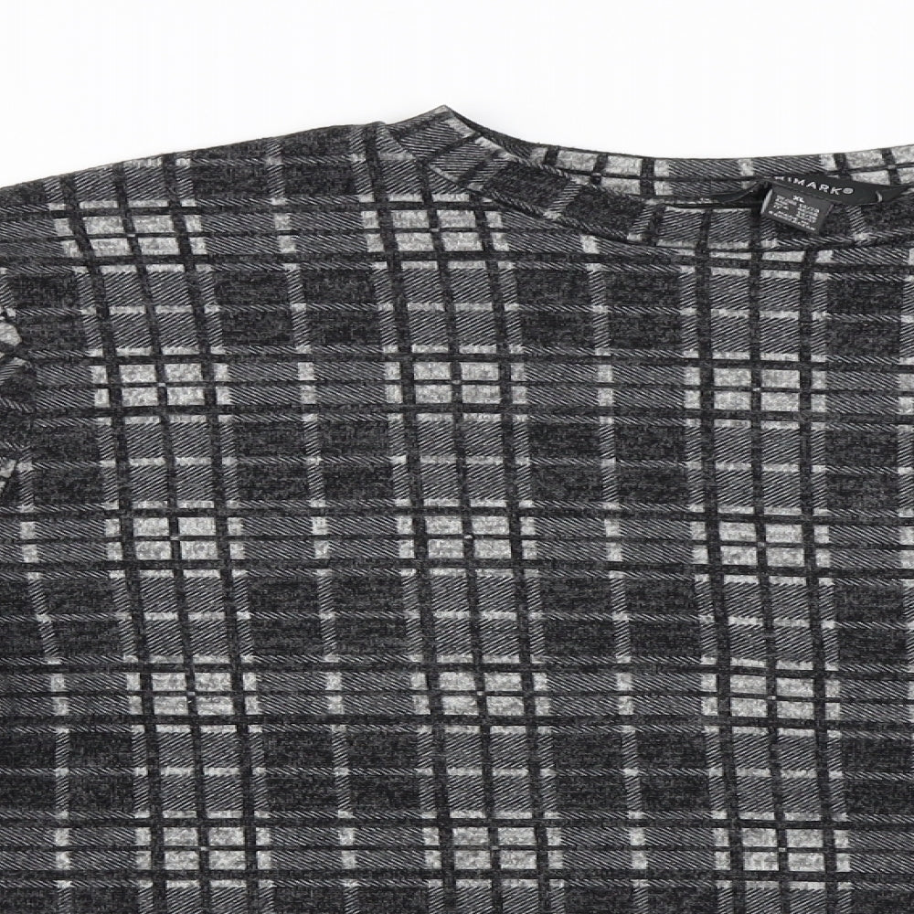 Primark Womens Black Check  Pullover Jumper Size XL