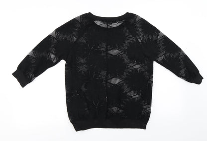 Atmosphere  Womens Black Floral  Pullover Jumper Size 6
