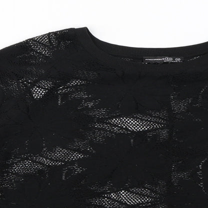 Atmosphere  Womens Black Floral  Pullover Jumper Size 6