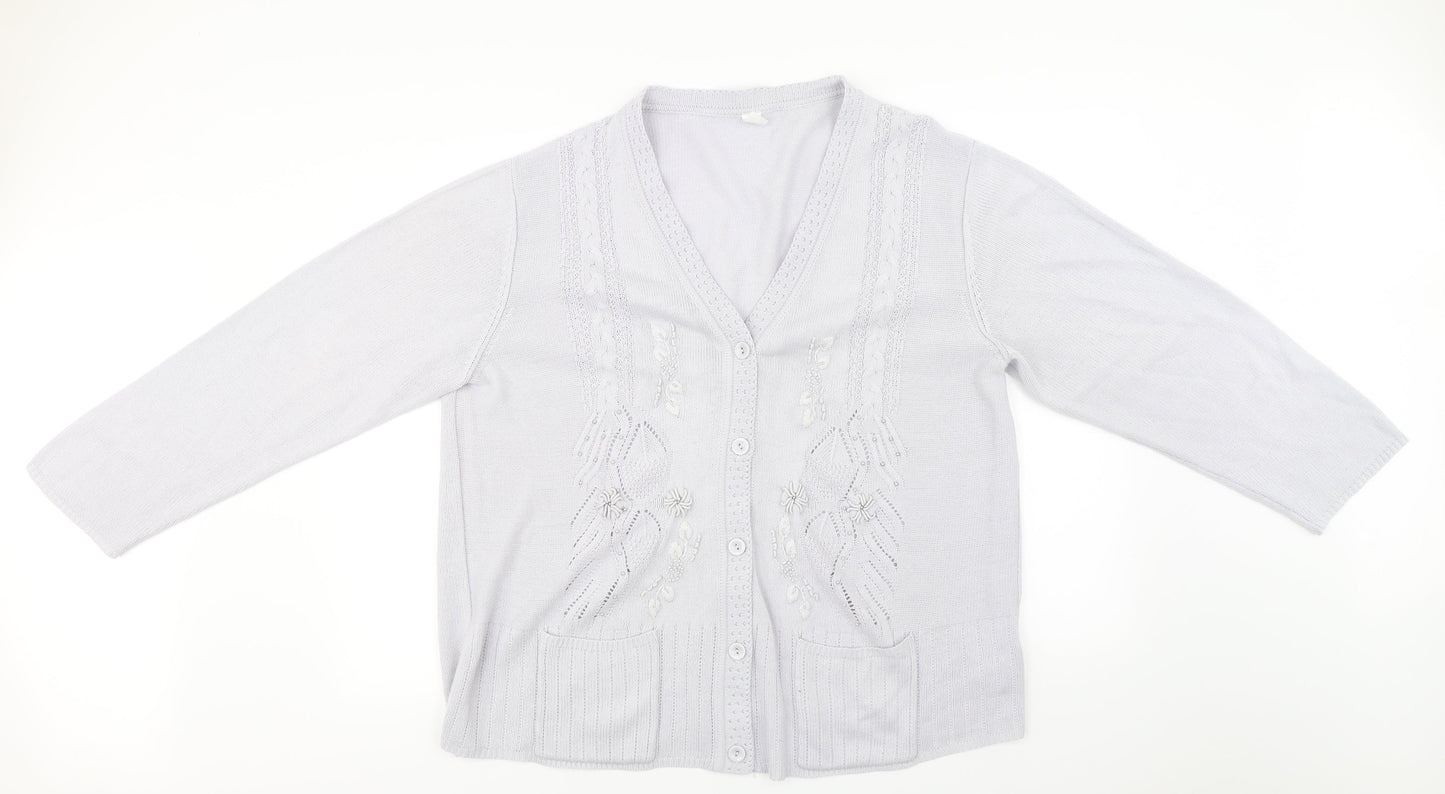 Preworn Womens Grey   Cardigan Jumper Size 22