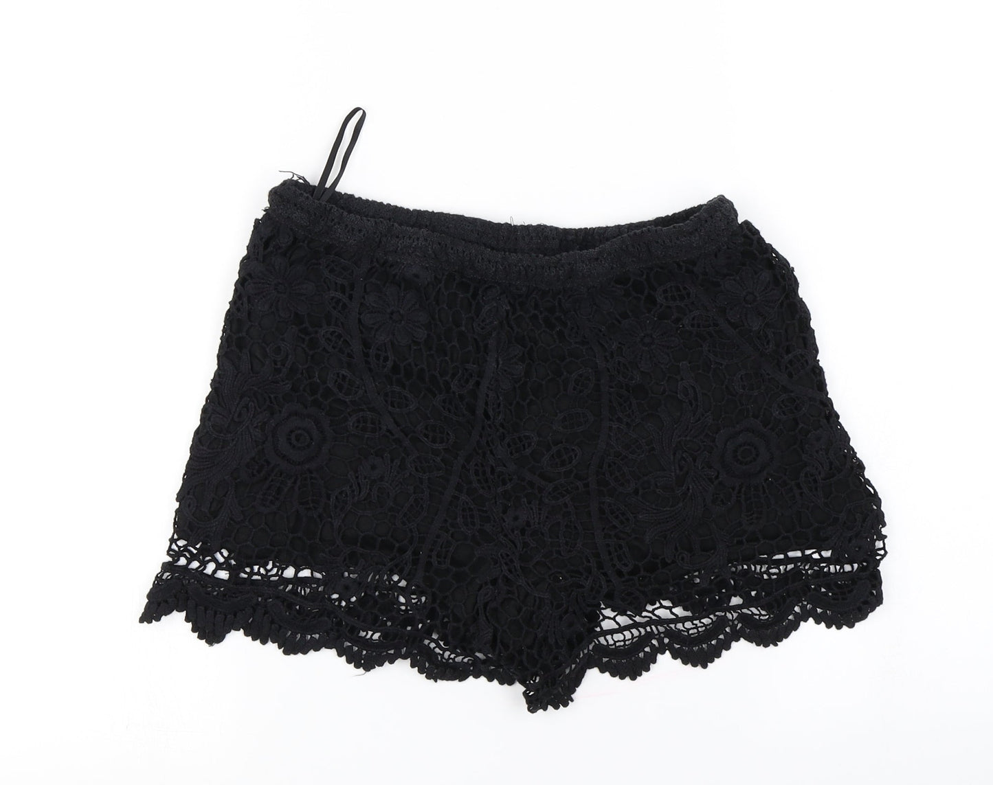 New Look  Womens Black Floral  Cut-Off Shorts Size M