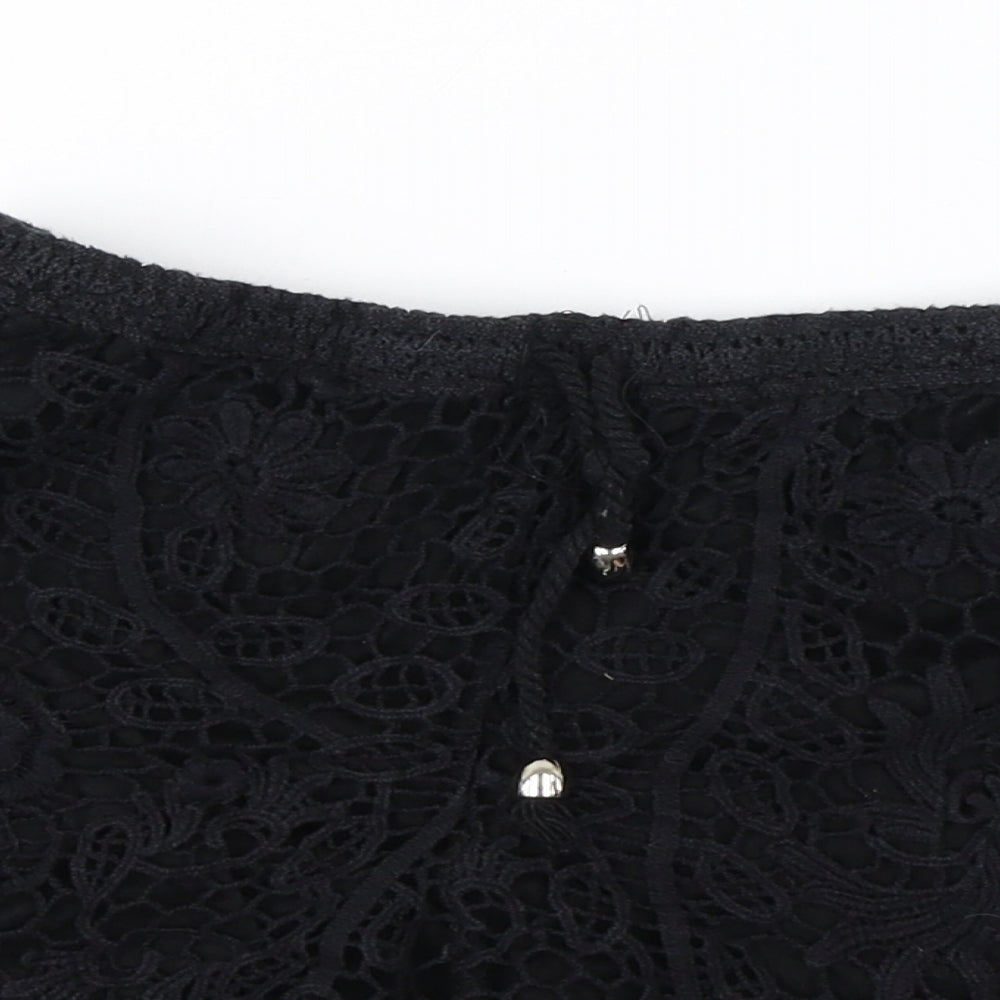 New Look  Womens Black Floral  Cut-Off Shorts Size M