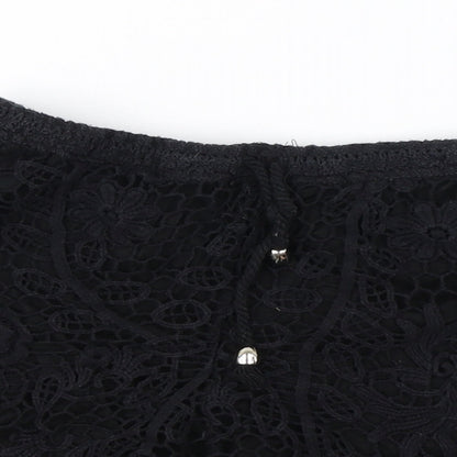 New Look  Womens Black Floral  Cut-Off Shorts Size M