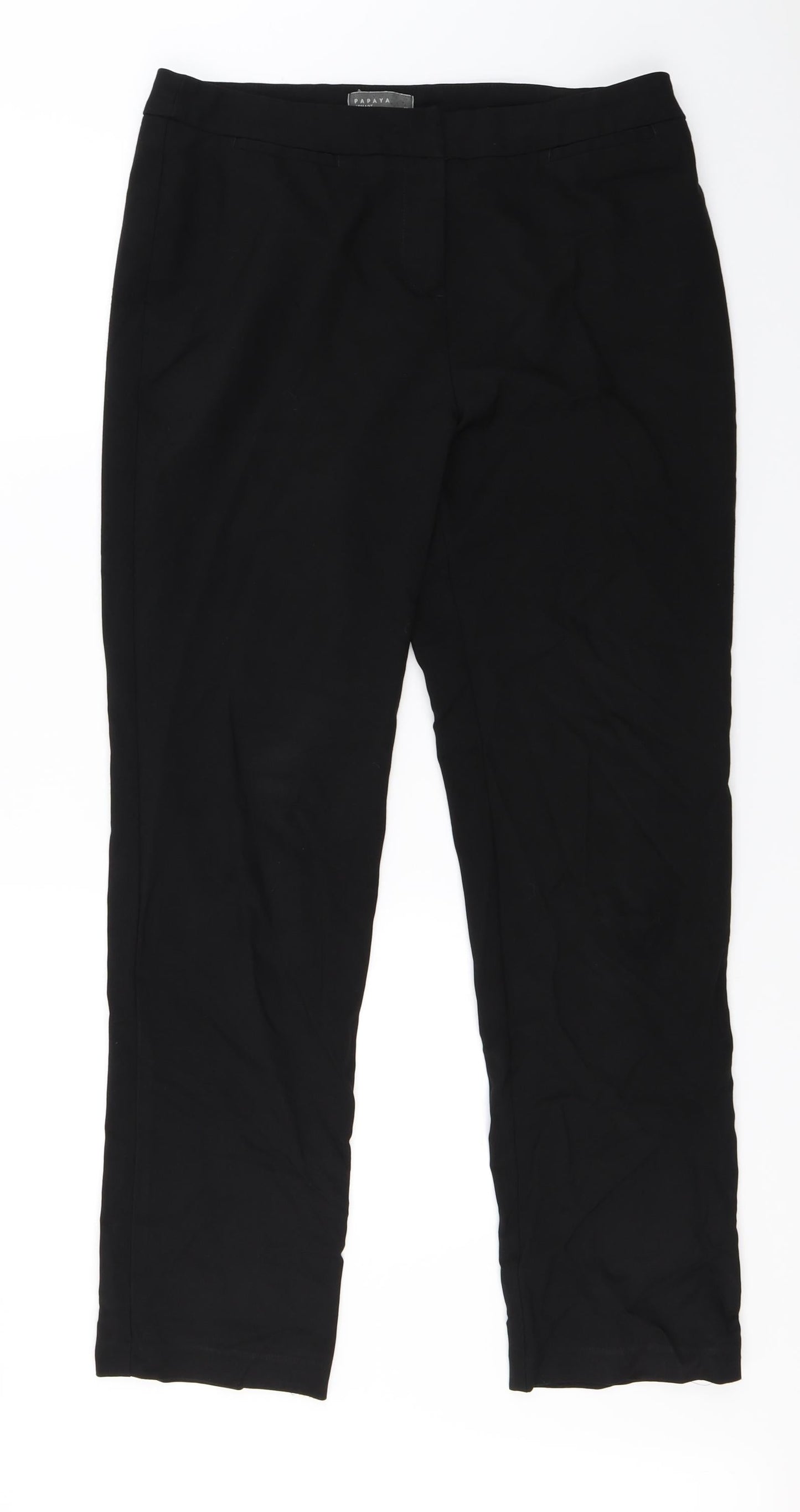 Womens UK Size 12 Papaya Regular Fit  Black Trousers