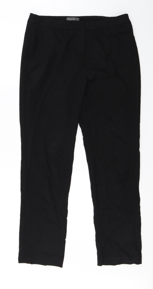 Womens UK Size 12 Papaya Regular Fit  Black Trousers