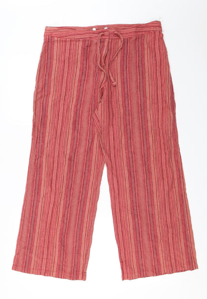 George  Womens Red Striped  Trousers  Size 34 in L24 in
