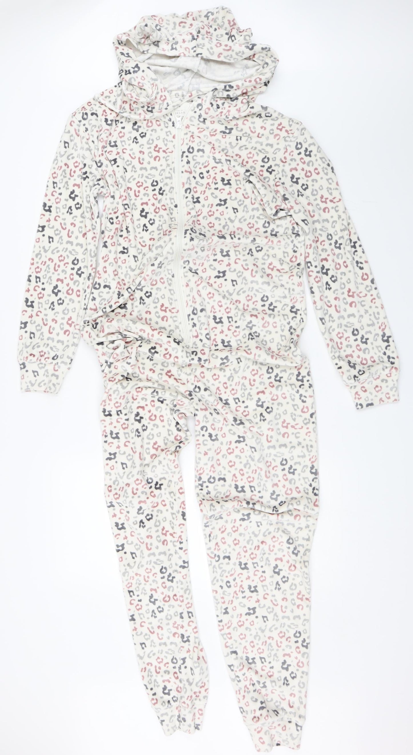 Matalan Womens White Animal Print  Top One Piece Size S  - Onesie