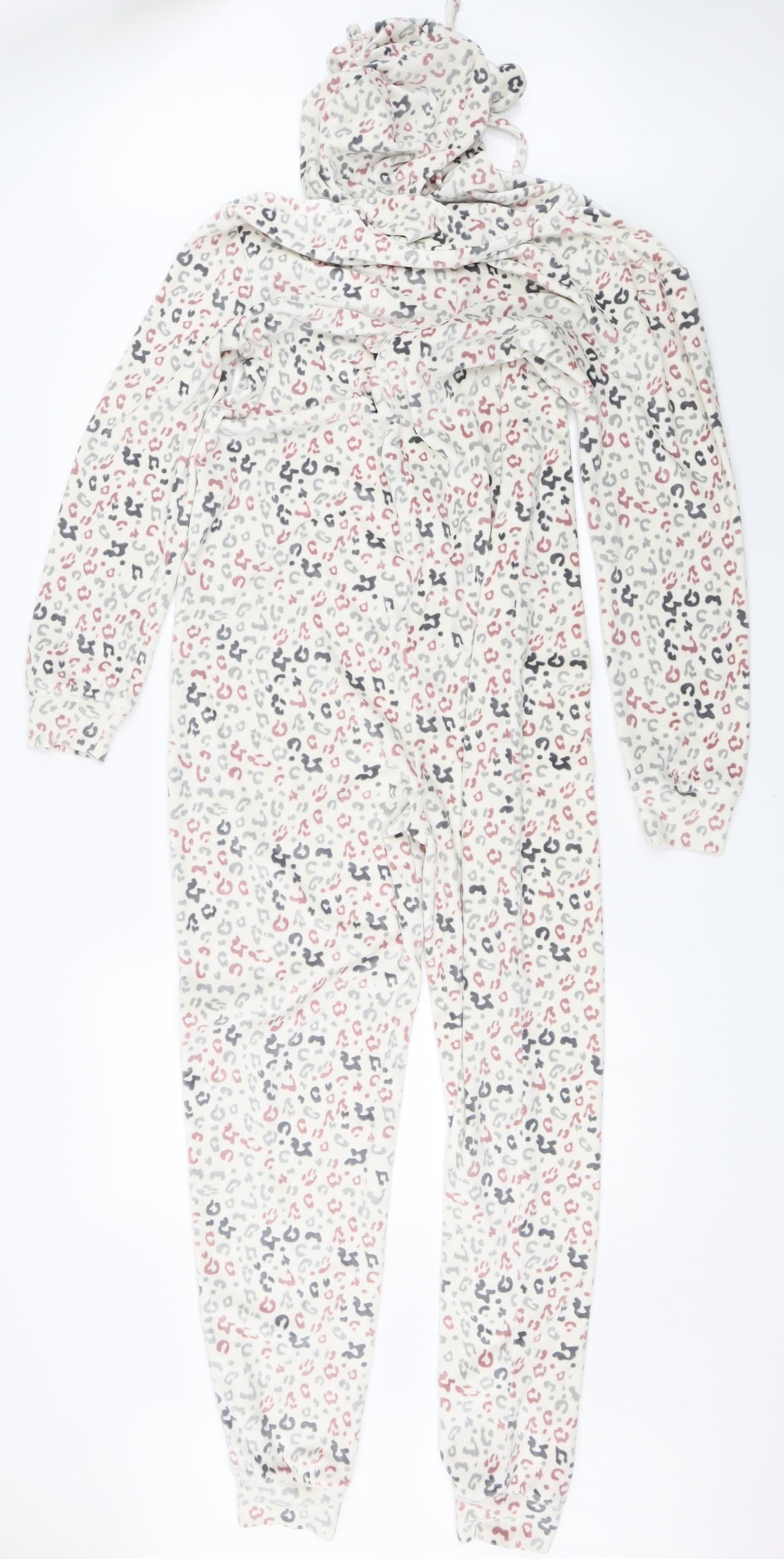 Matalan Womens White Animal Print  Top One Piece Size S  - Onesie