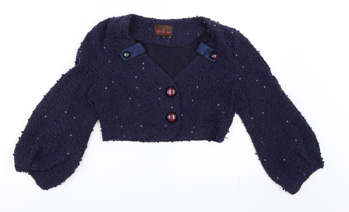 Pres De Moi Womens Blue   Cardigan Jumper Size S