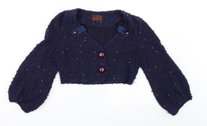 Pres De Moi Womens Blue   Cardigan Jumper Size S