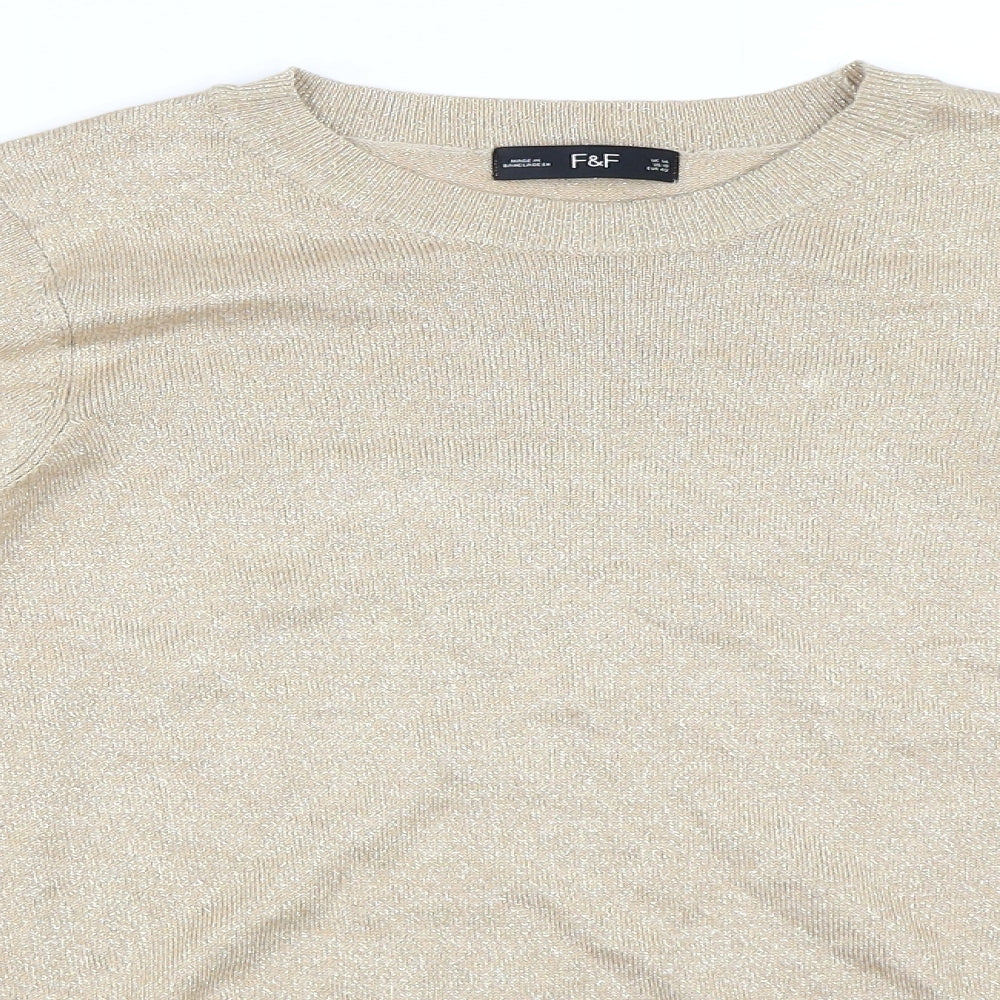 F&F Womens Gold   Pullover Jumper Size 14
