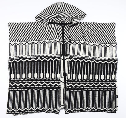 F&F Womens Black Geometric  Cape Jumper Size M