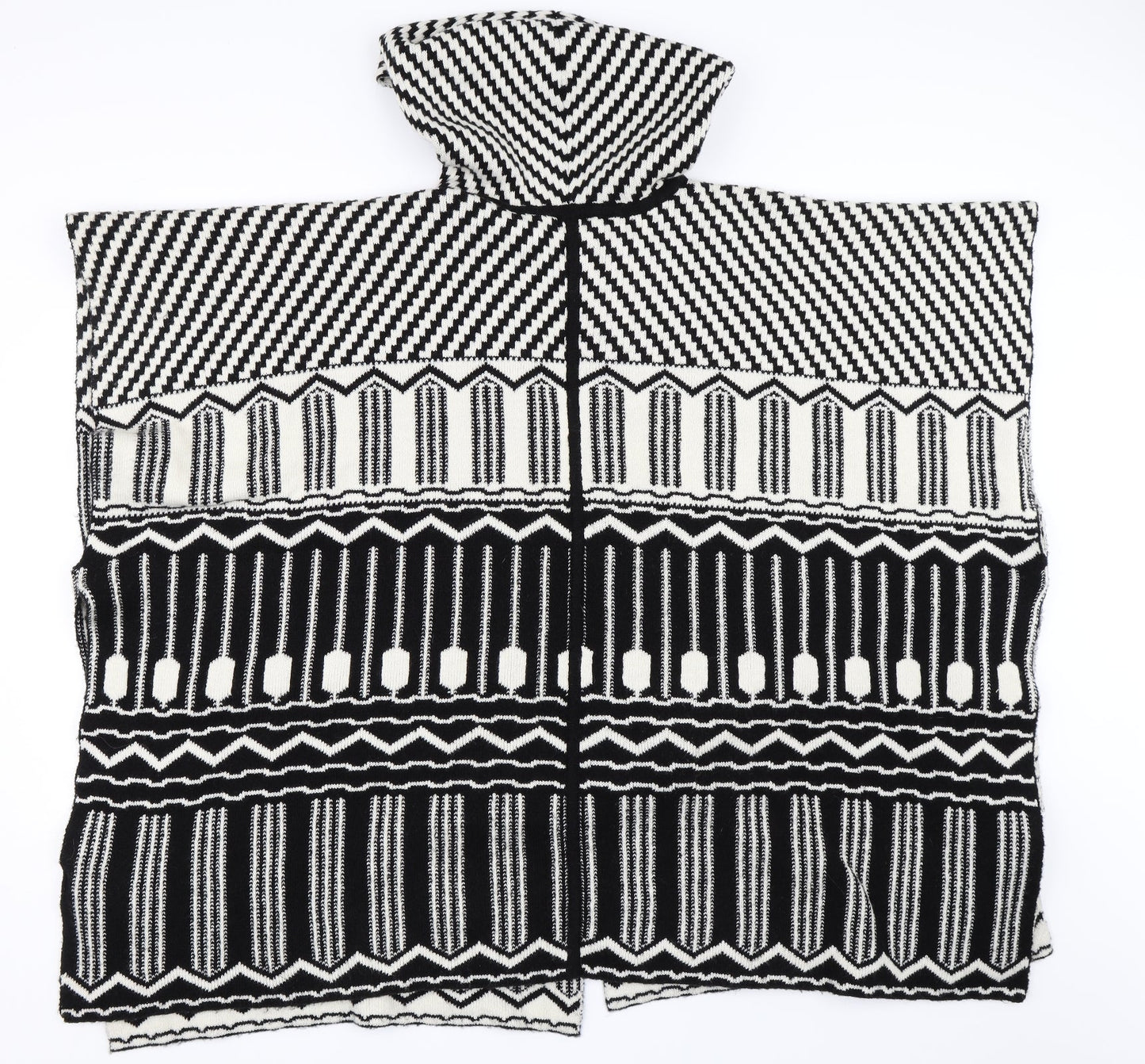 F&F Womens Black Geometric  Cape Jumper Size M