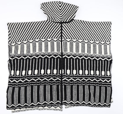 F&F Womens Black Geometric  Cape Jumper Size M