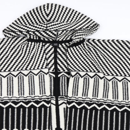 F&F Womens Black Geometric  Cape Jumper Size M