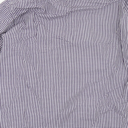 TU Mens Purple Check   Button-Up Size 15