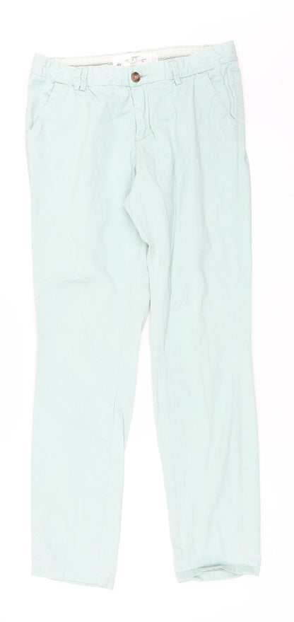 Womens UK Size 36 H&M Regular Fit Chino Blue Trousers