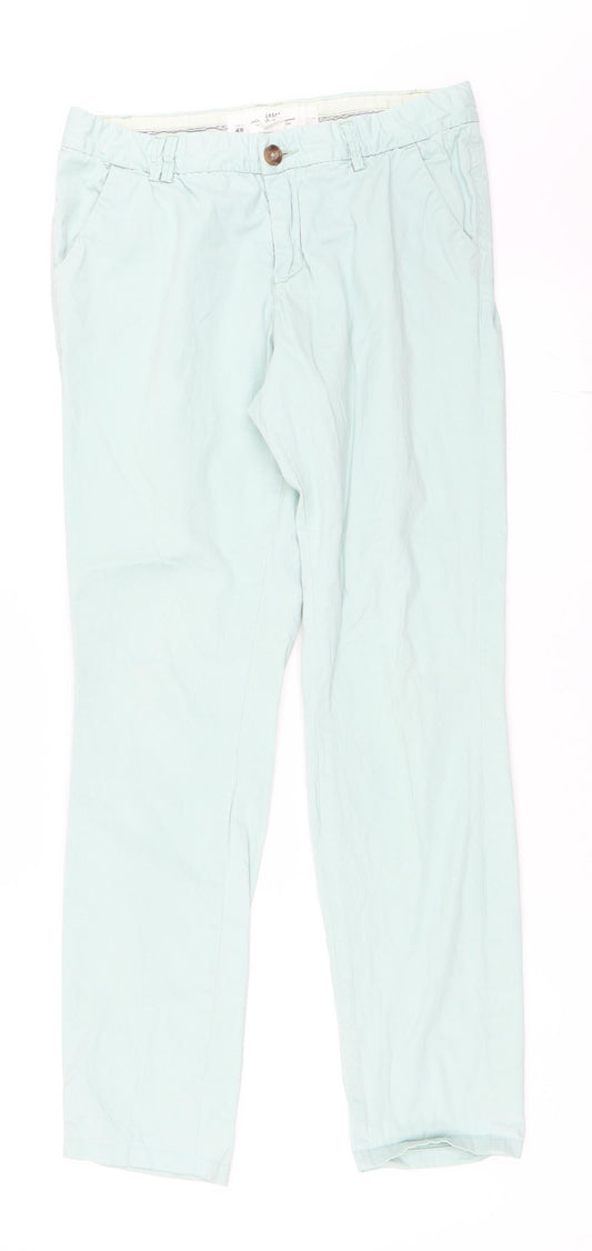 Womens UK Size 36 H&M Regular Fit Chino Blue Trousers