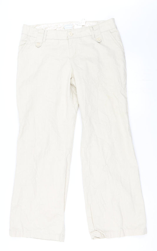 Womens UK Size 14 Street One Regular Fit Chino Beige Trousers