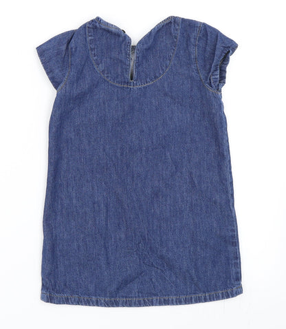 Next Girls Blue  Denim Shift  Size 4 Years