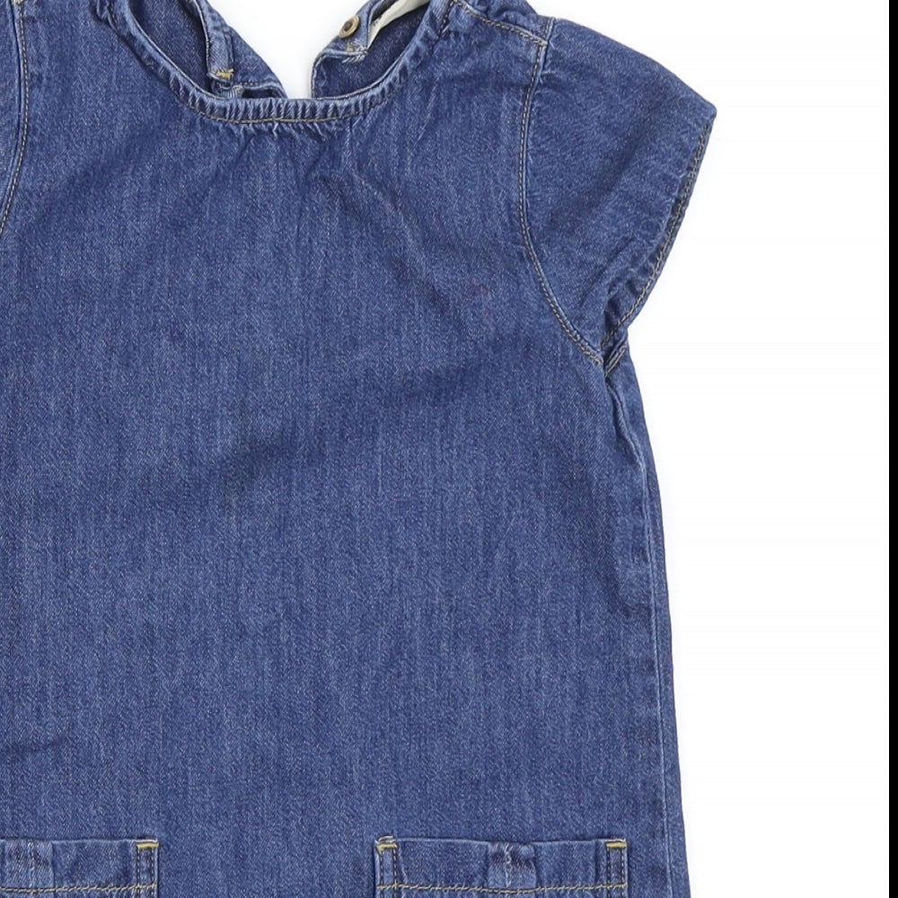 Next Girls Blue  Denim Shift  Size 4 Years