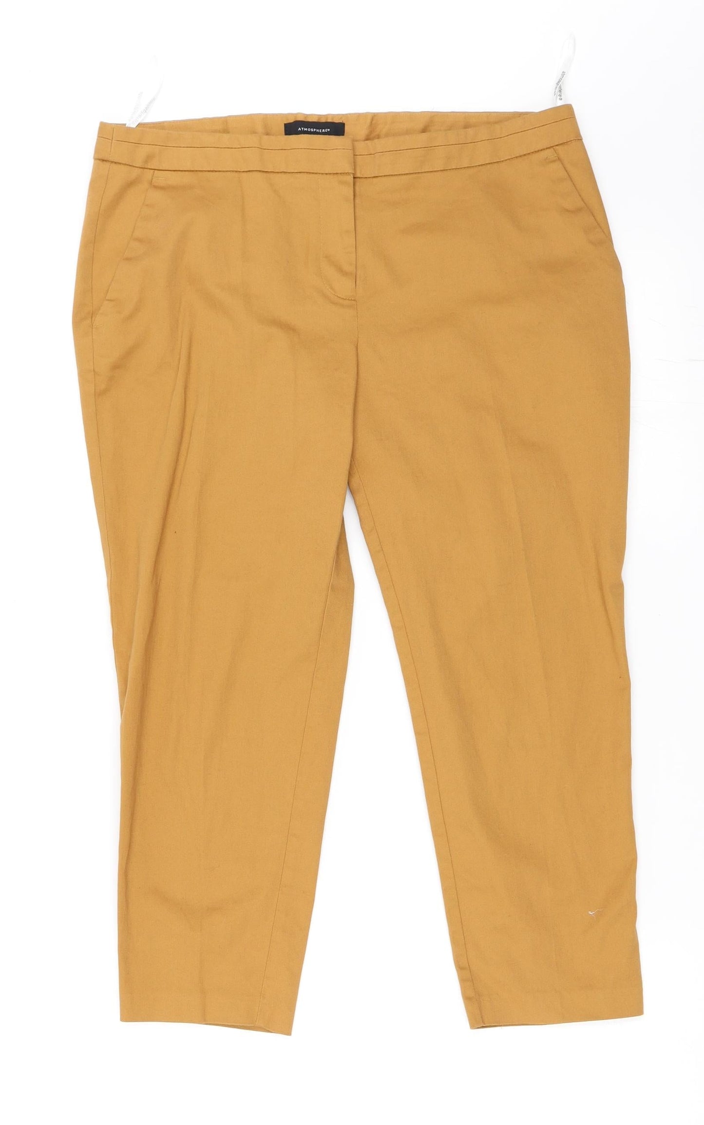 Womens UK Size 12 Atmosphere Regular Fit Cropped Beige Trousers