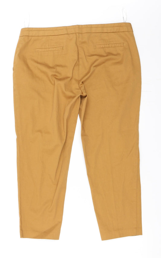 Womens UK Size 12 Atmosphere Regular Fit Cropped Beige Trousers