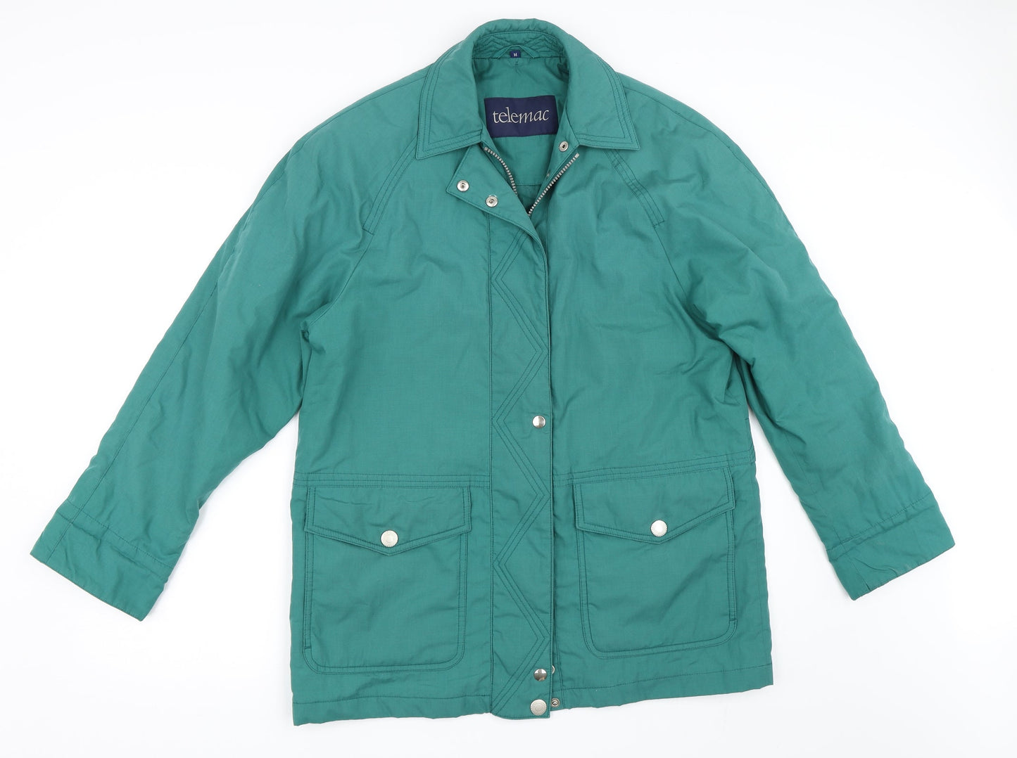 Womens UK Size M Telemac Green Quilted Coat