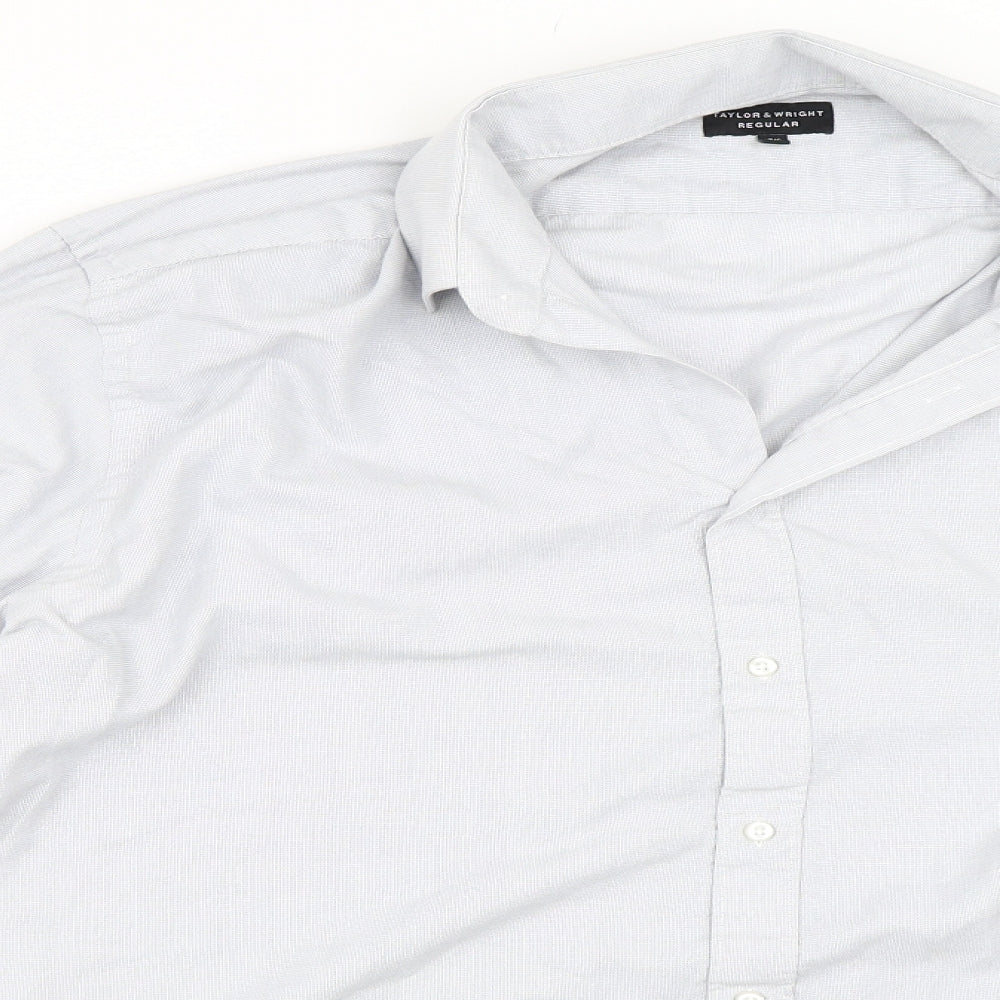 Taylor & Wright Mens Grey    Button-Up Size 17.5